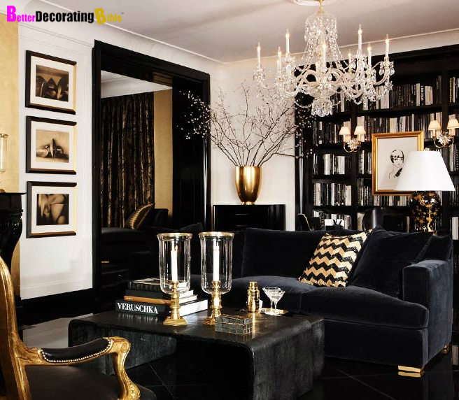 Black White and Gold Living Room