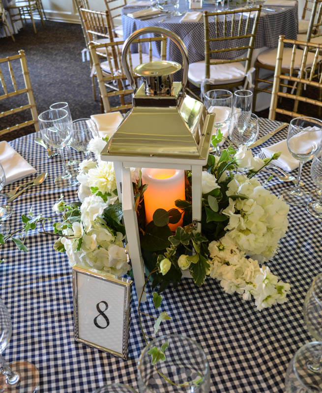 Wedding flowers with lantern