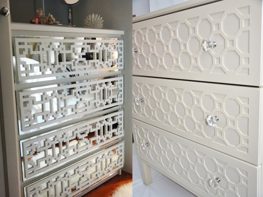 add instant glam to your ikea furniture using overlays