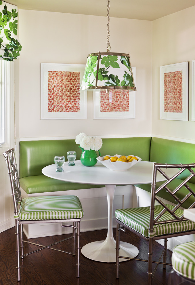 green glossy furniture Contemporary-Dining-Room