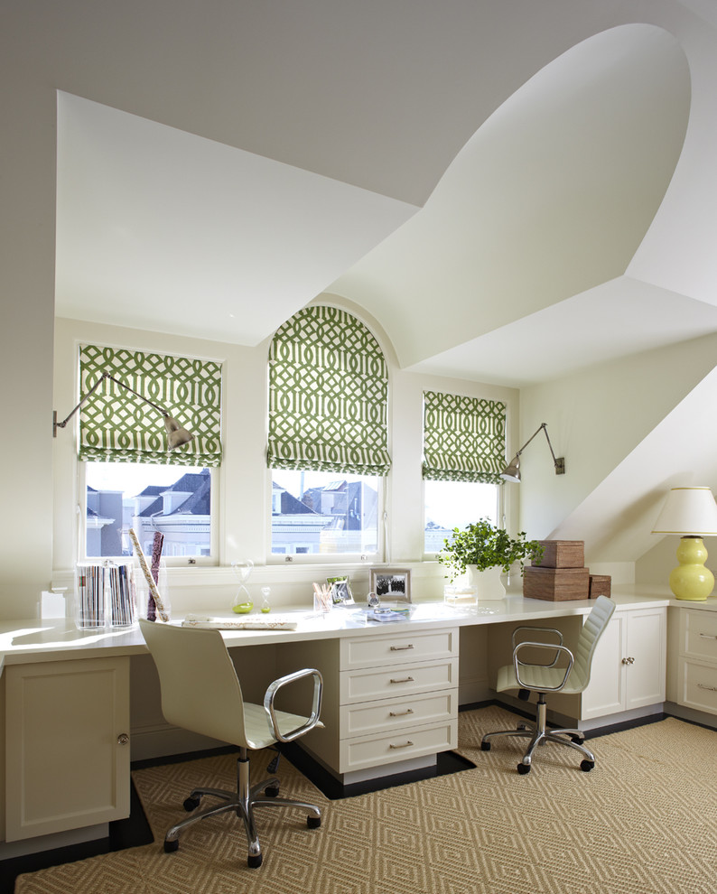 attic loft office decorating roman shades blinds better decorating bible blog decor ideas sloped ceiling