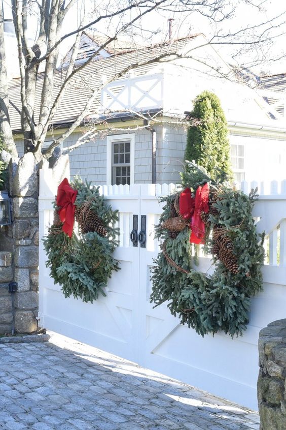 Christmas Wreath On House 