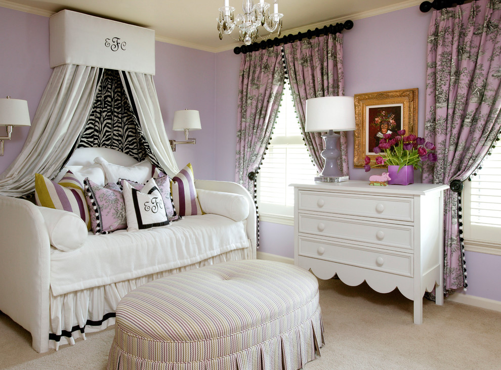 tobi fairely toile purple day bed posh zebra canopy better decorating bible blog childrens girls roomtraditional-bedroom