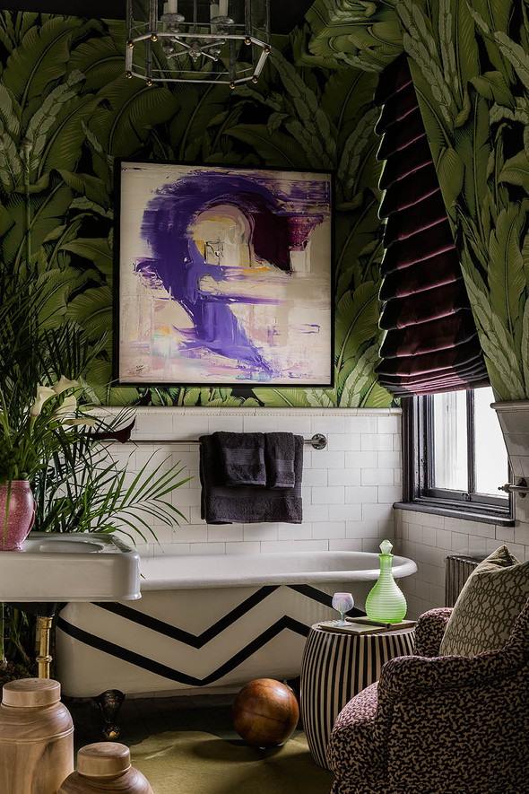Decorators Best Nature Inspired Decor Banana Leaf Wallpaper Bathroom Design Ideas (1)