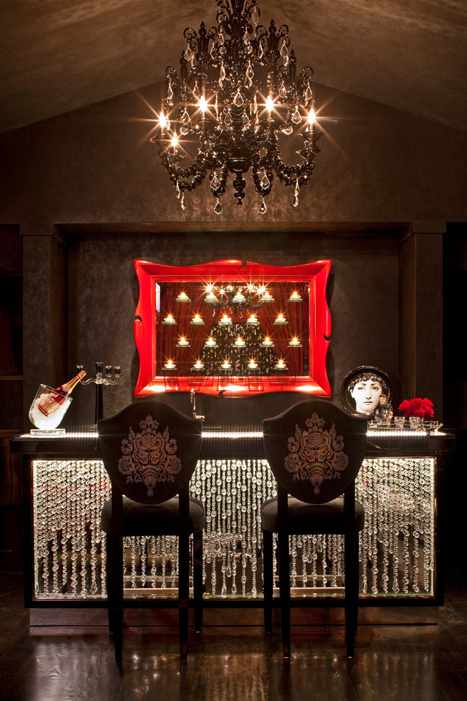 damask stools bar black walls denise richards home tour celebrity feature mansions crystal bareclectic-family-room