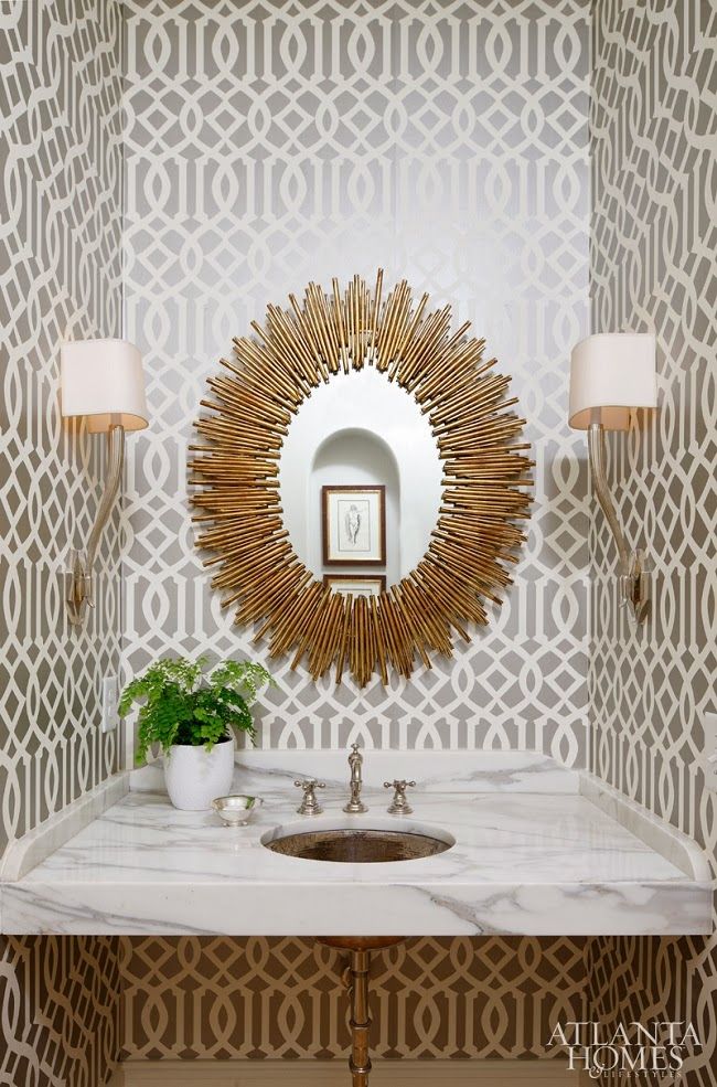 atlanta homes sunburst mirror bathroom