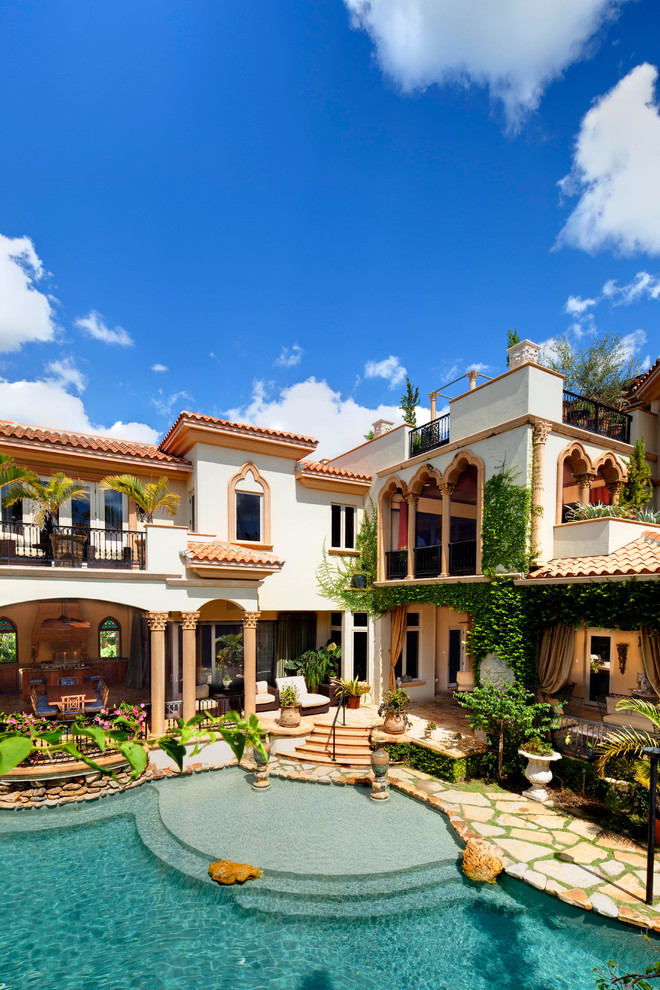 mediterranean pool homes waterfront tour luxury betterdecoratingbible dream spanish mansions houses impeccable architecture level exterior bedroom tasarım multi evler mansion