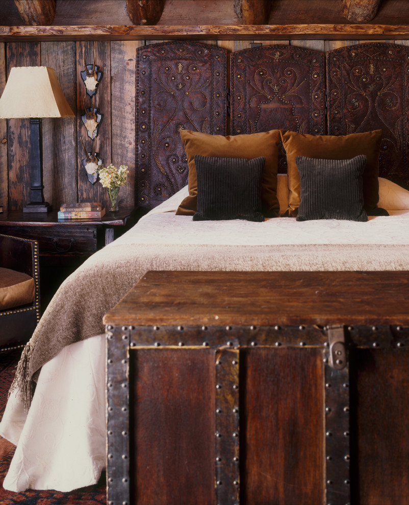 leather bed headboard decorating rustic-bedroom