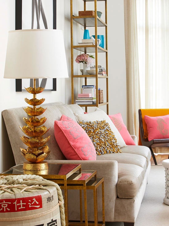 mochatini living room gold gilded bookcase lamp shag pillows better decorating bible blog