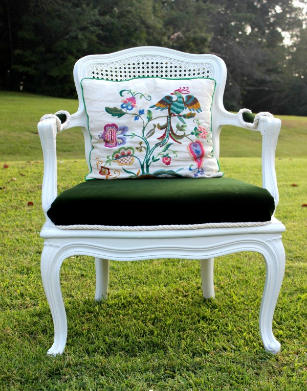 french country chair reupholstery makeover how to paint fabric