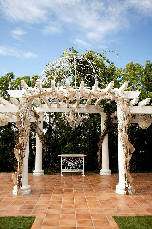 outdoor wedding chandelier reception decor