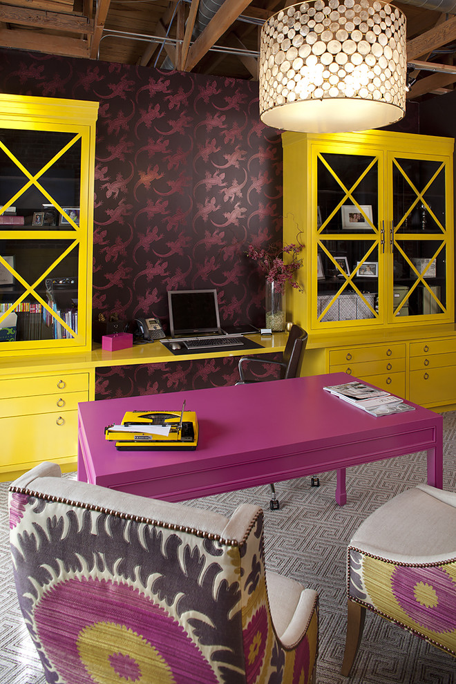 tineke triggs yellow office decorating suzani studded chairs chandelier better decorating bible blog