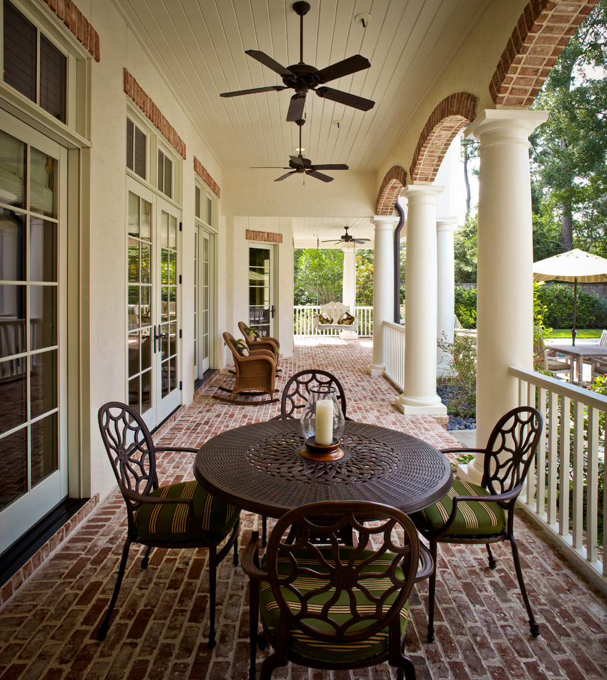 brick floor eating area metal furniture fans better decorating bible blog outdoor Traditional-Porch