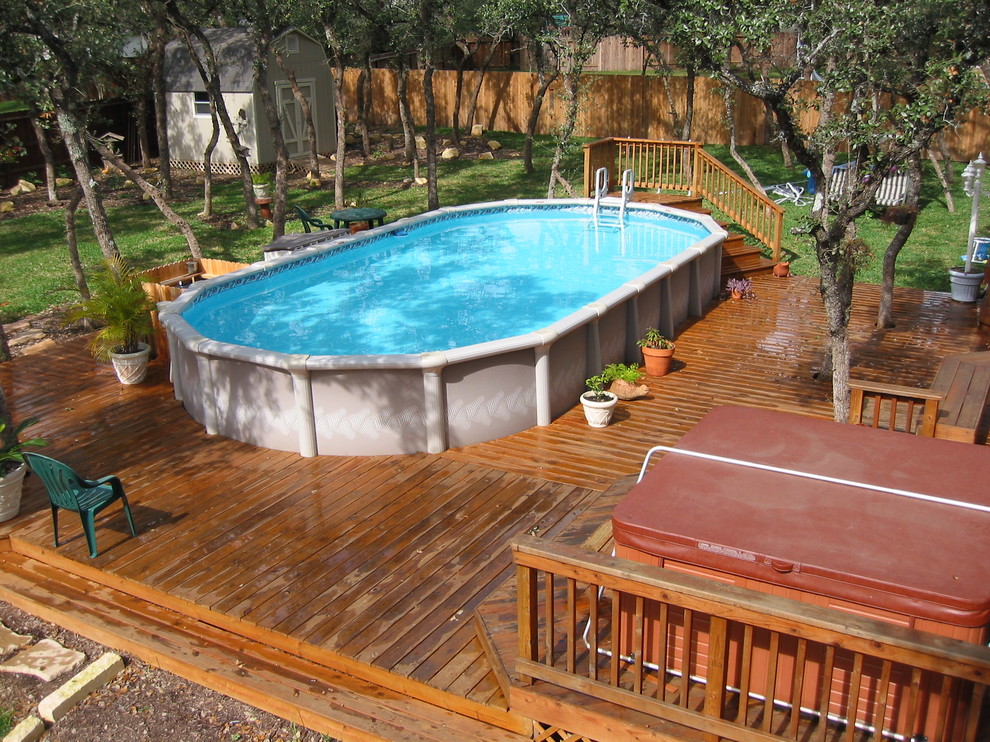 above ground pool backyard deck Traditional-Pool (1)