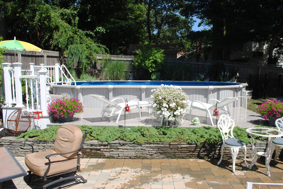 hard above ground backyard--Pool