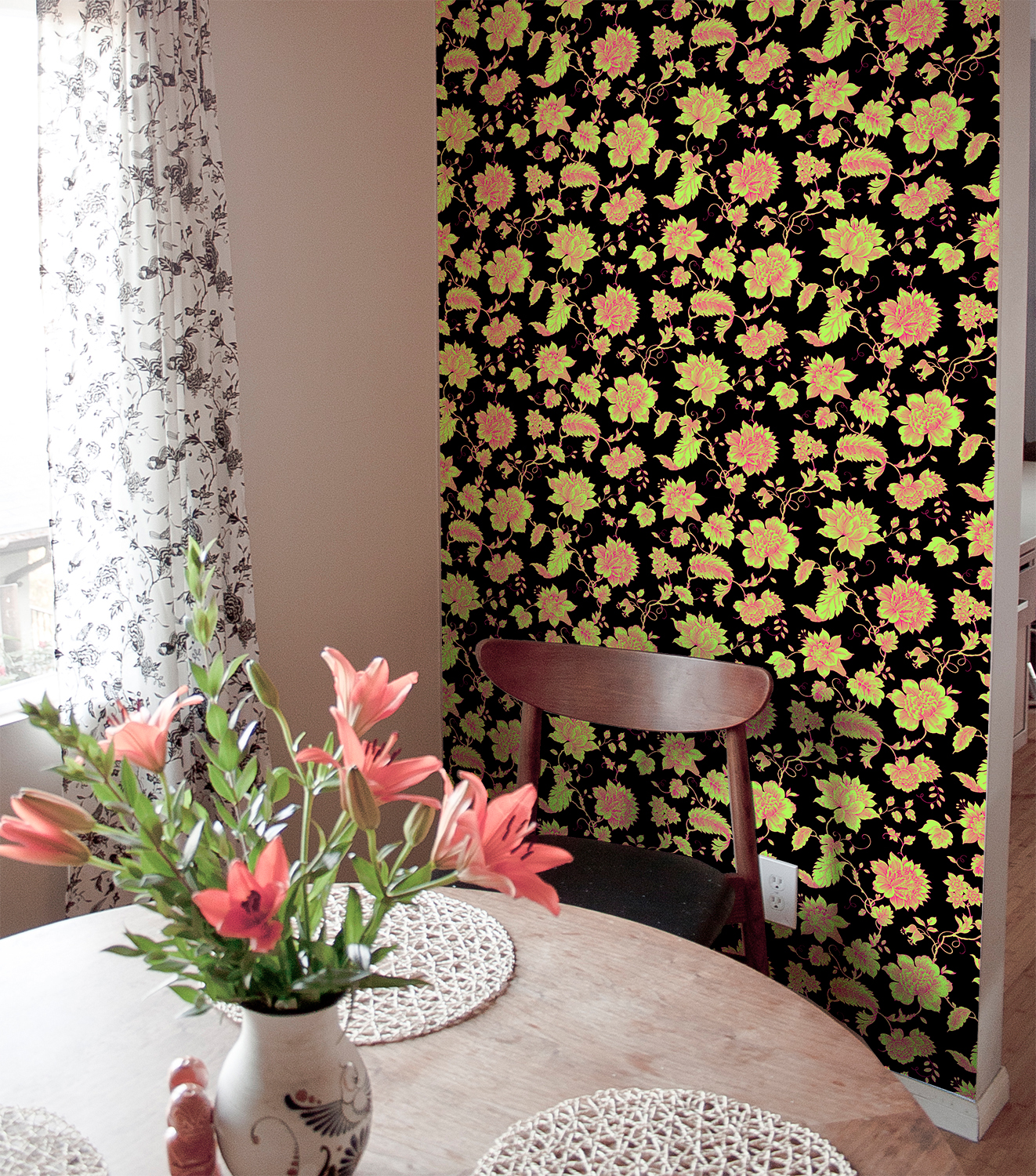 diy decor wallpaper tiles for renters apartment decor floral accent wall easy temporary