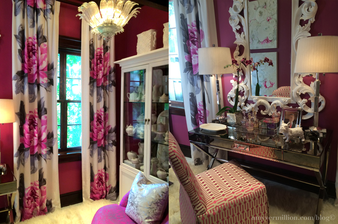 palazzo rosa atlanta decorators show house and gardens interiors better decorating bible southern mansion pink walls flower curtains dresing room pretty girly