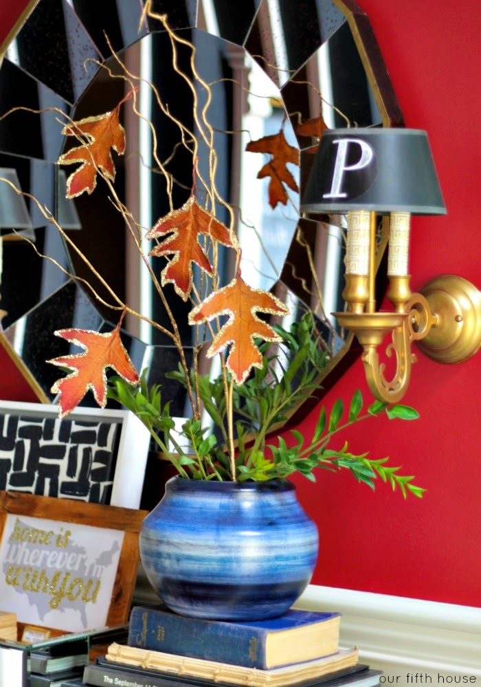 fall centerpiece leaves decorating ideas sparkle diy