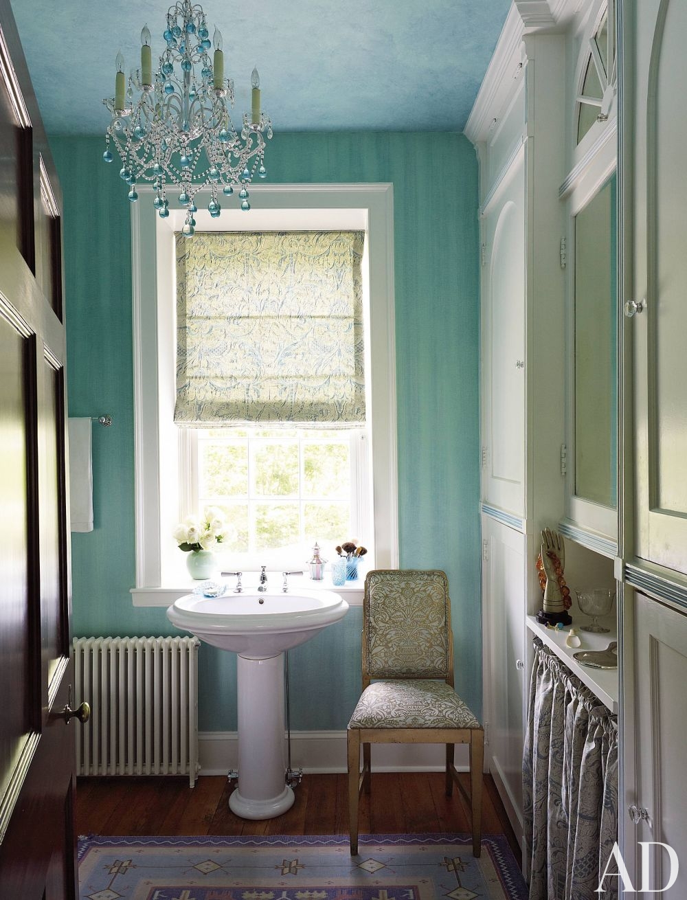 blue striped bathroom chandelier cloud ceiling better decorating bible blog ideas radiator cast iron