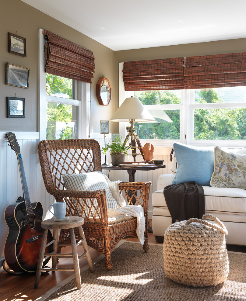 wicker chair in dining room