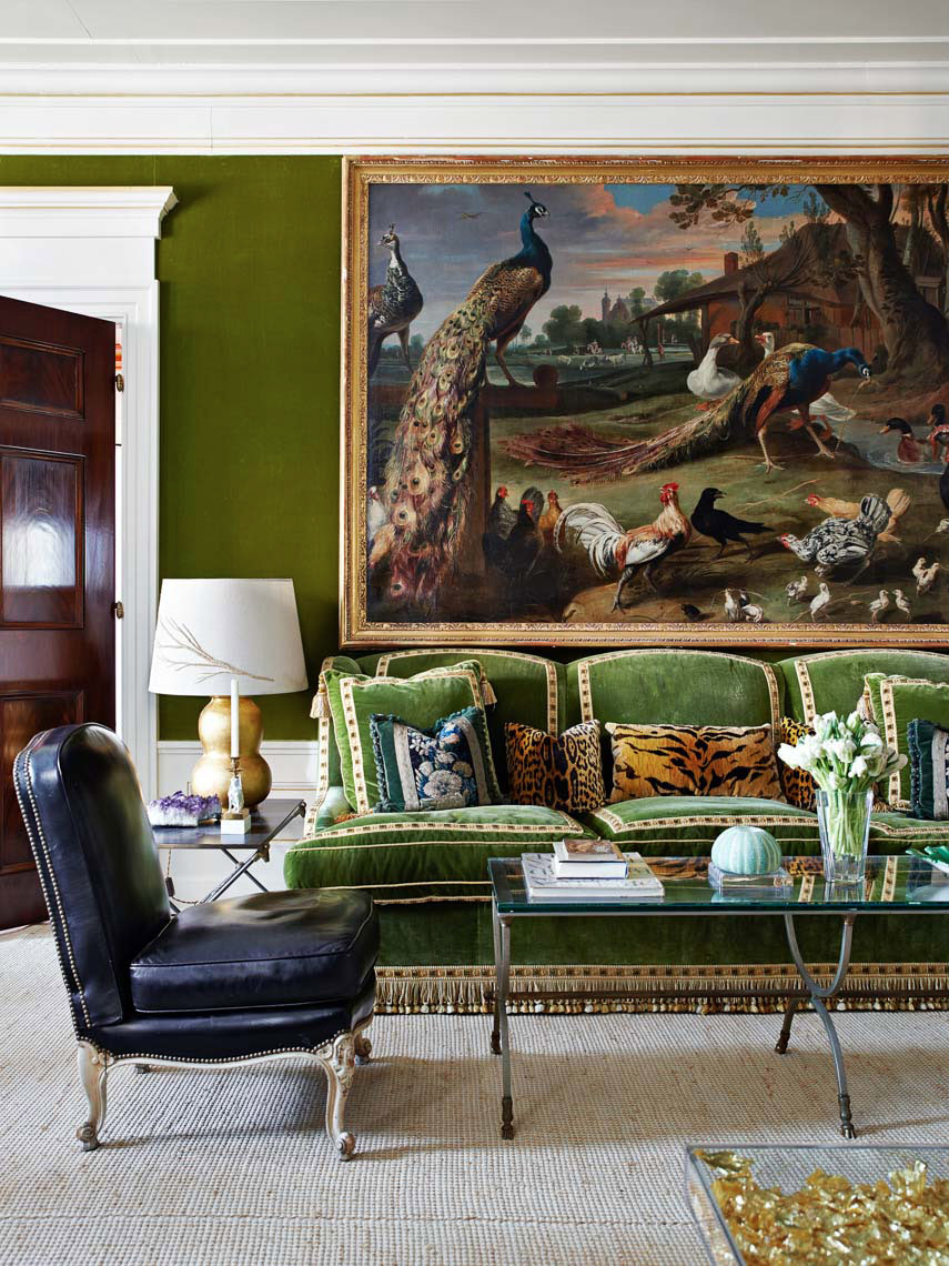 tory burch living green room couch gold tassels celebrity style better decorating bible blog inside sneak peak home tour