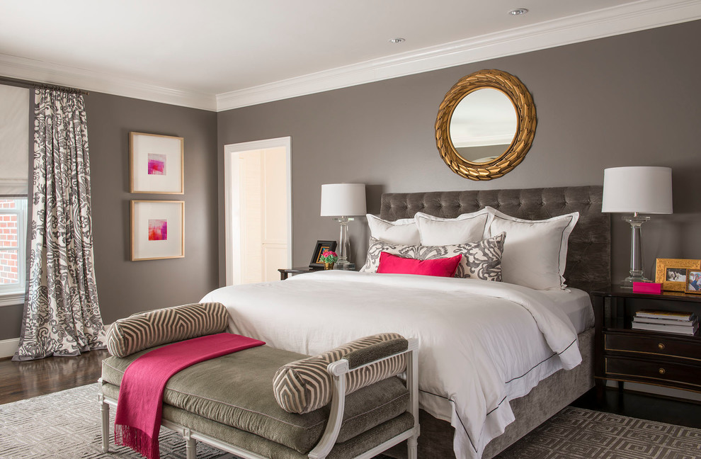 grey velvet tufted headboard