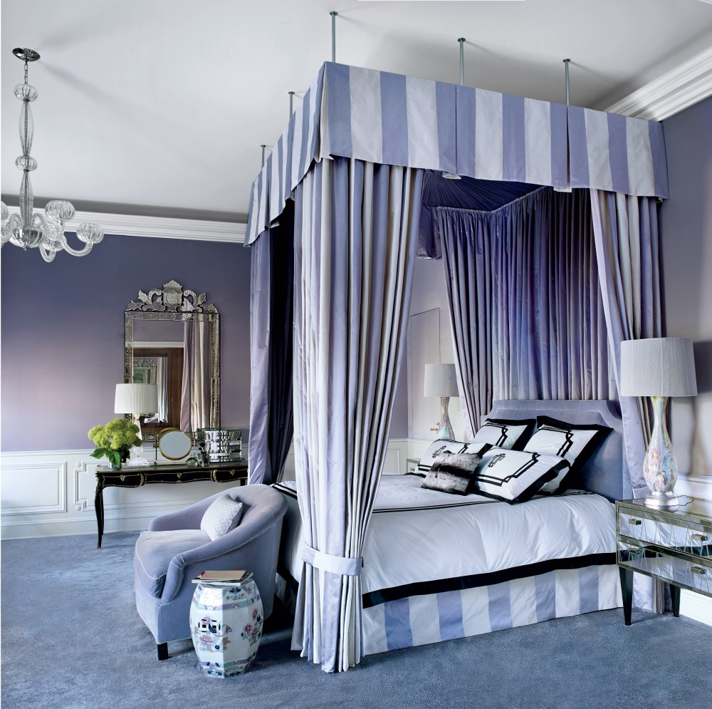 purple canopy bed violet bedroom decorating