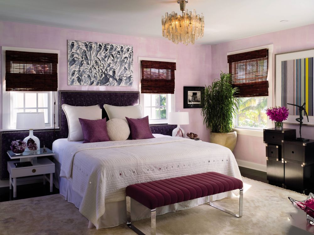 purple pink violet bedroom white decorating studded headboard ideas better decorating bible blog chandelier girly