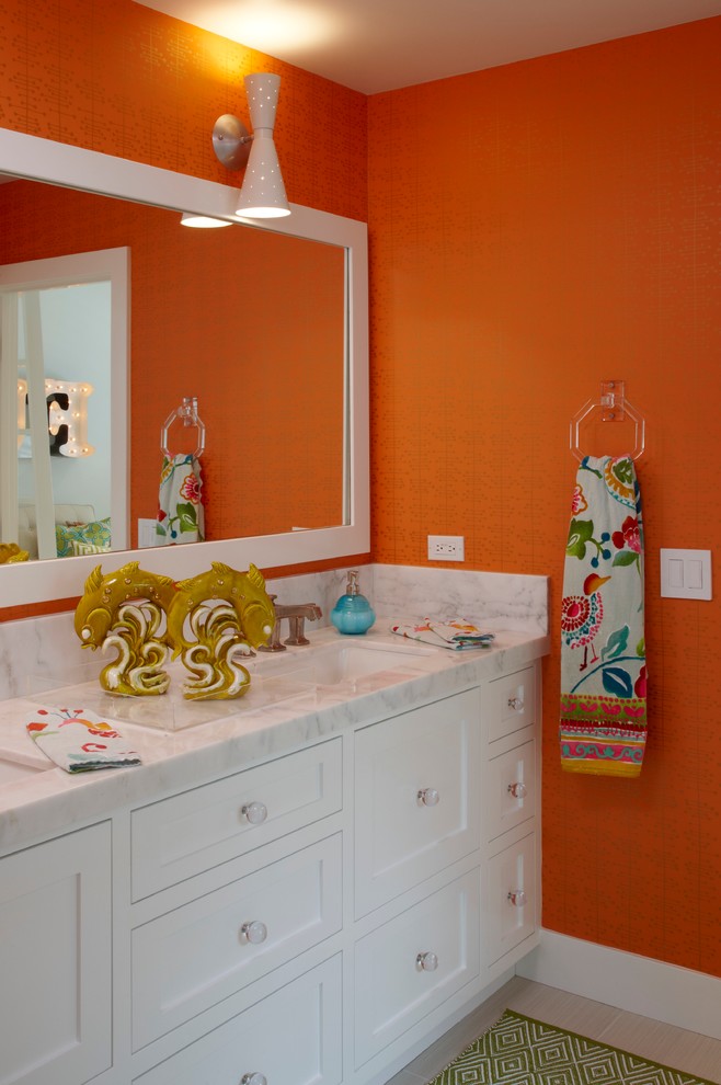 citrus orange bathroom decorating