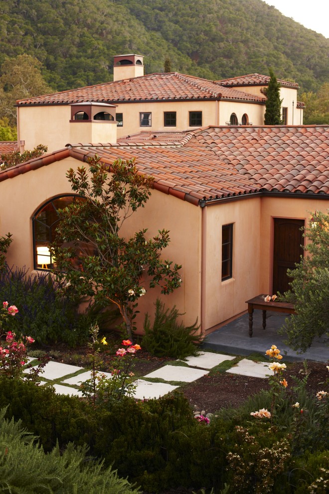 mediterranean-landscape orange roof repair curb appeal ideas easy