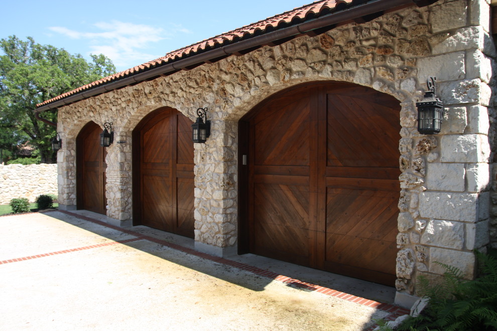 mediterranean stone garage tuscan decor