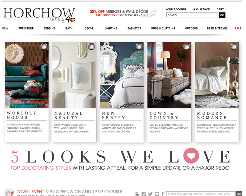 horchow online decor shopping the best store boutique
