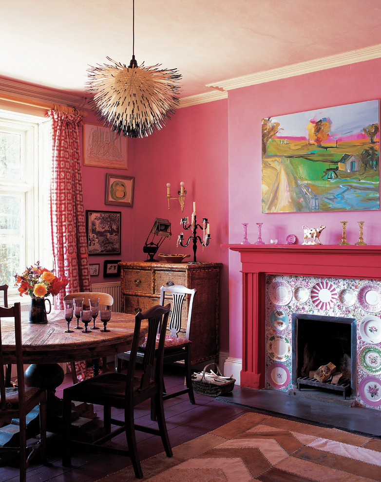 pink dining room fireplace diy decor with plates mosaic ideas better decorating bible blog