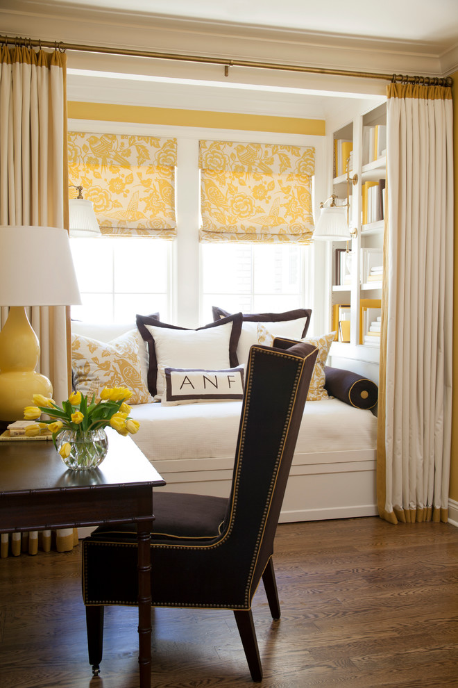 reading nook at window decorating ideas window seat yellow