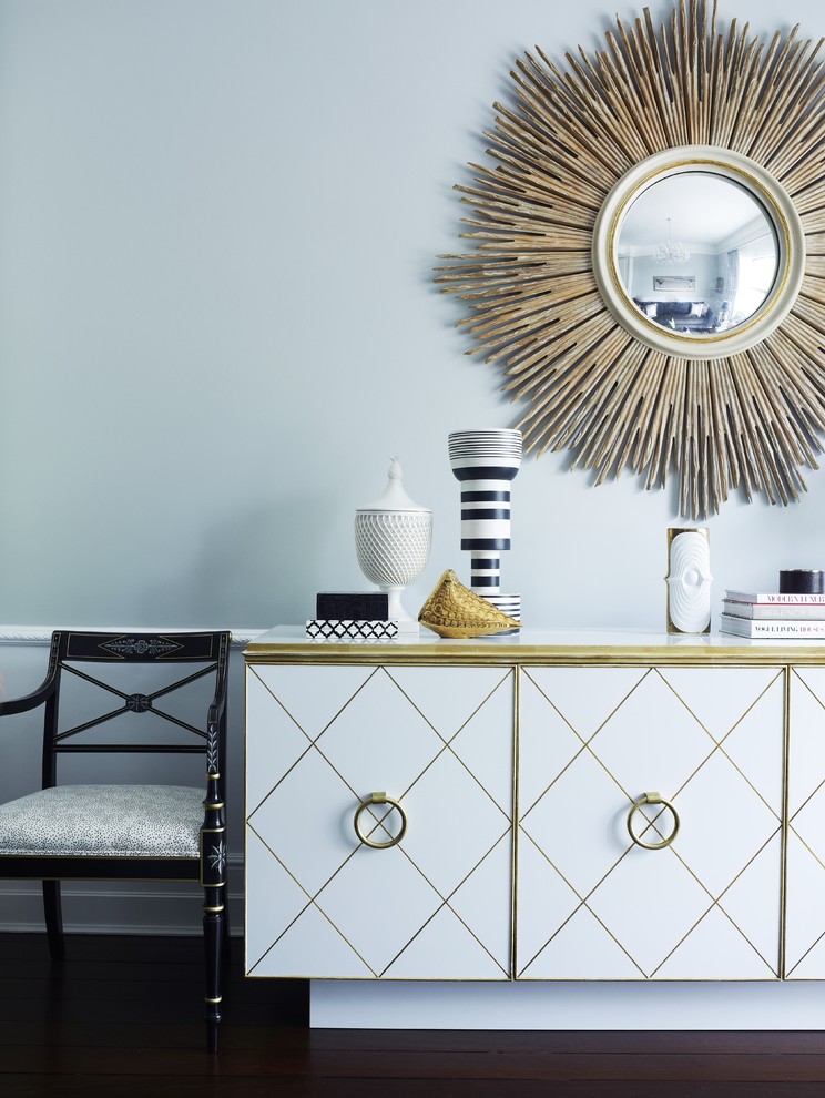 suburst mirror living room white and gold monochrome decor ideas apartment