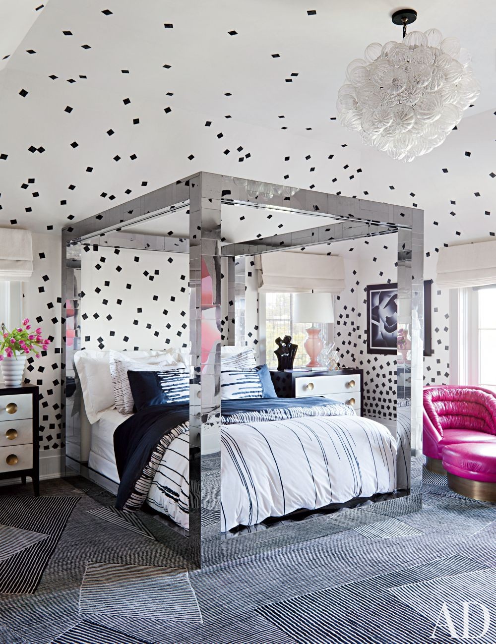 disco room decor mirrored bed frame black and white better decorating bible blog