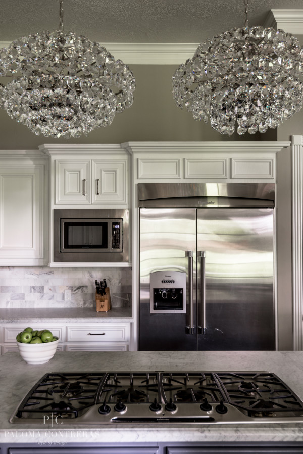 chandeliers in kitchen