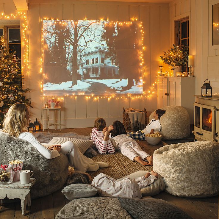 christmas holiday decor bean bag room movie room decor ideas