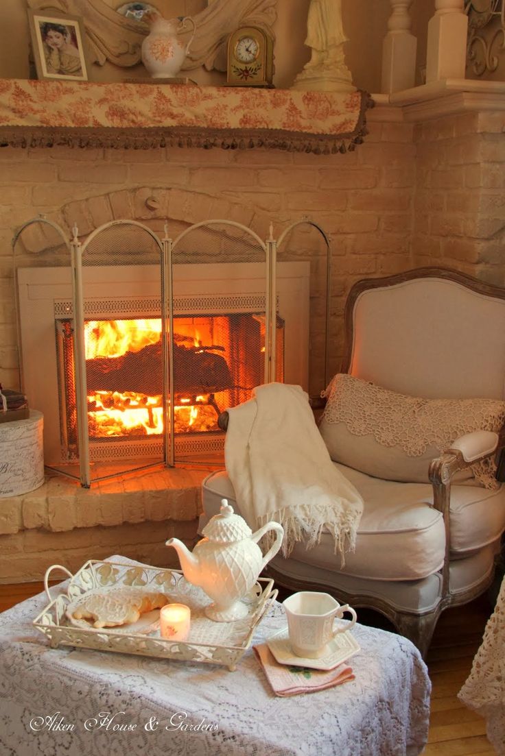 cozy christmas holiday decor fireplace tea time ideas