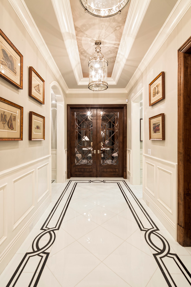 mediterranean-entry while marble floors