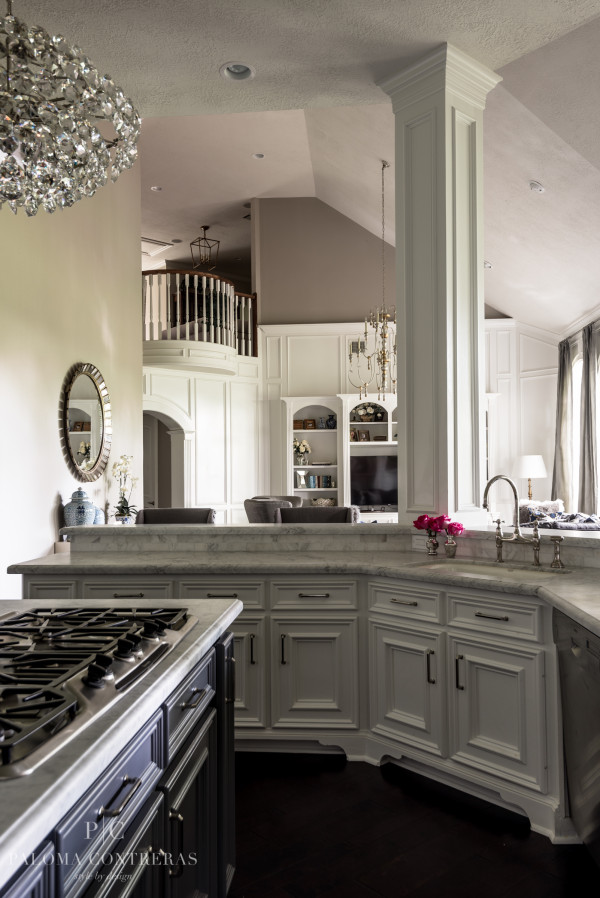 white kitchen decor marble countertops dark floors