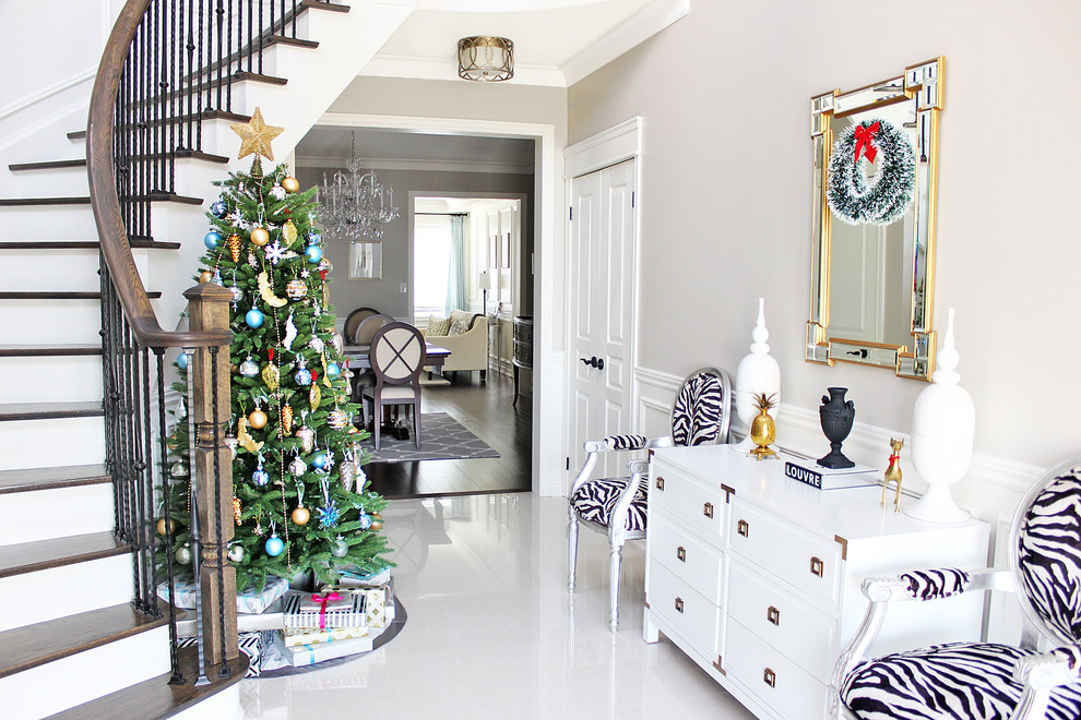 white christmas decor ideas zebra