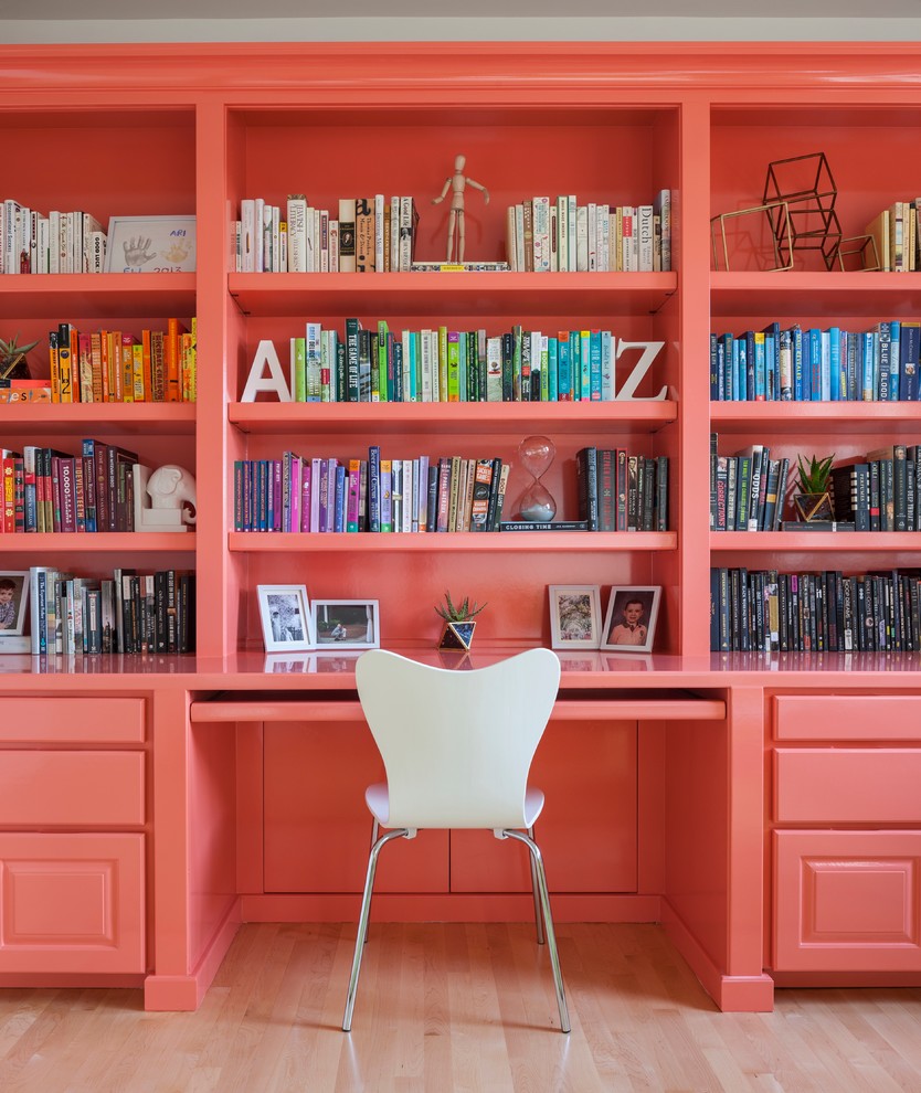 peach colored home office decor ideas