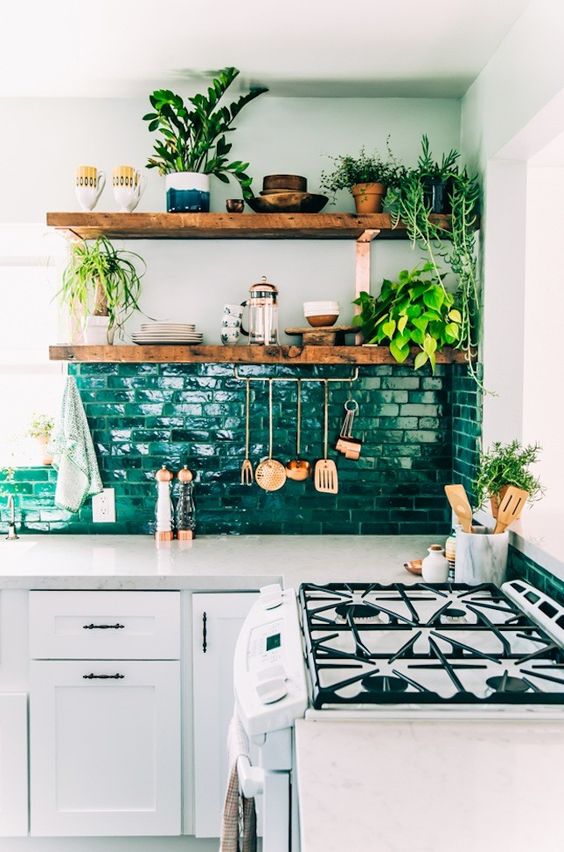 kitchen decor green malachite