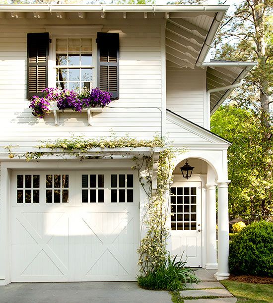 pretty white garage door