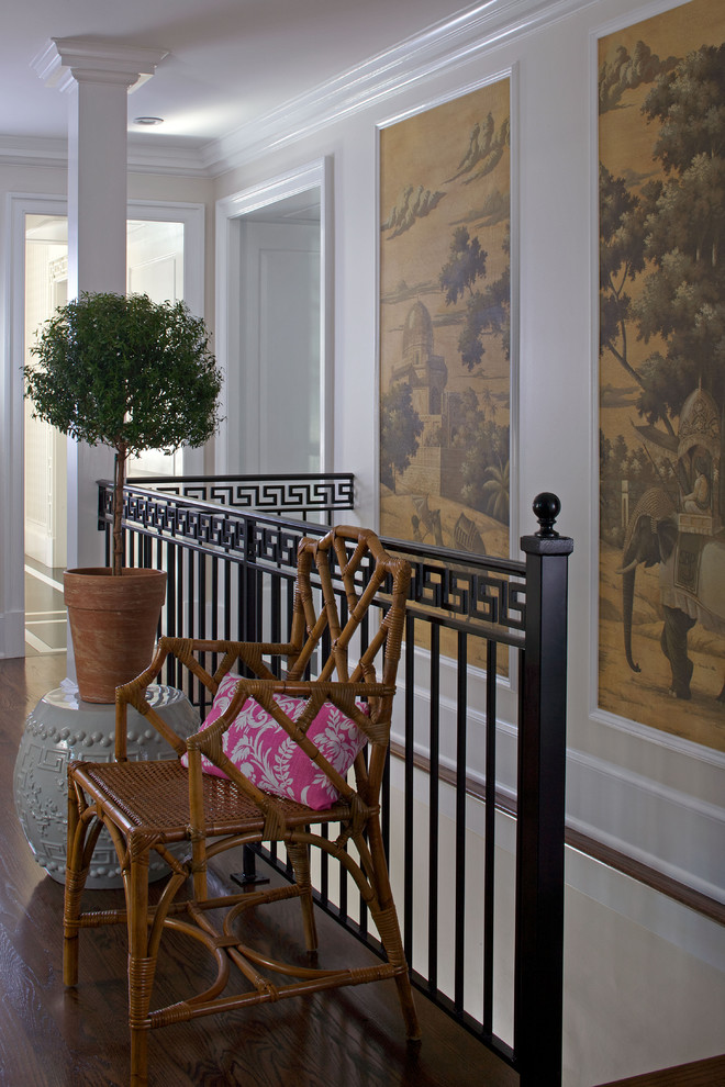 staircase wall mural chinoiserie print wallpaper ideas