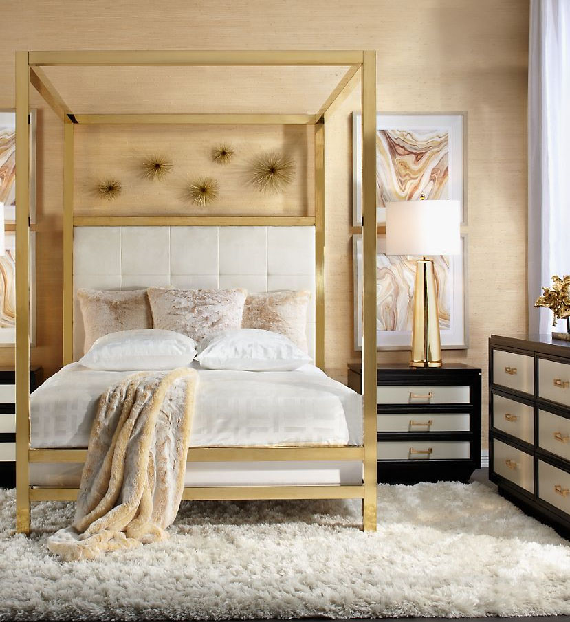 gold canopy bed decorating bedroom modern z gallerie