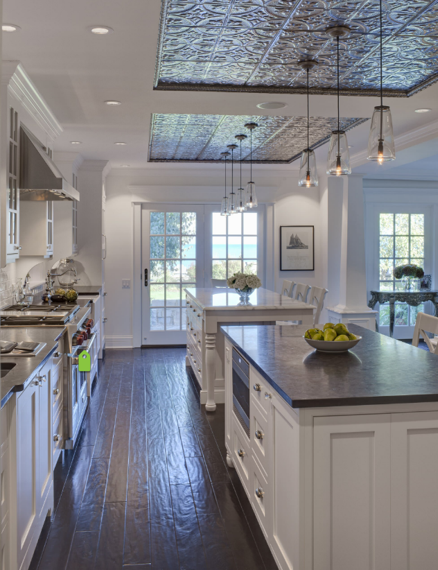 ceiling tiles above kitchen island decorating ideas