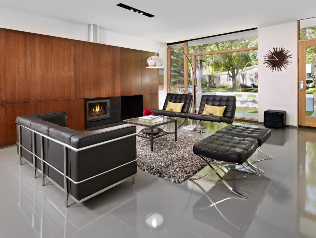 black-leather-comfort-chair-sofa-steel-frame-decorating-modern-ideas