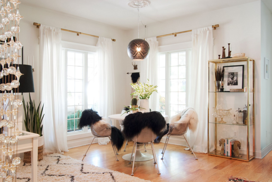 Golden Rod Curtain In Living Room